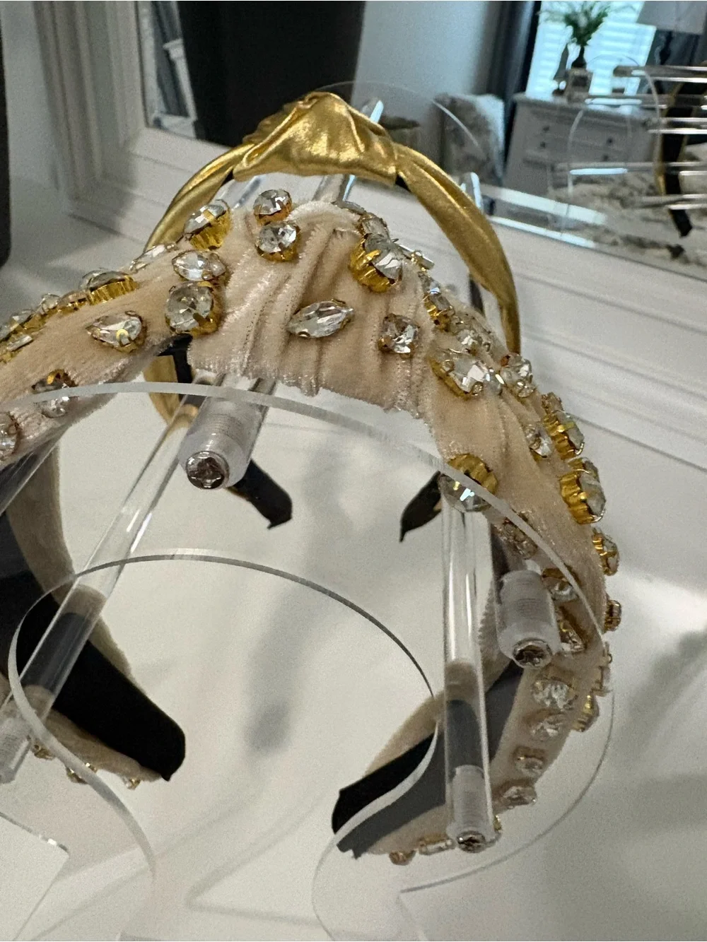 Bedazzled Cream Crystal Headband - and gold one never used adult